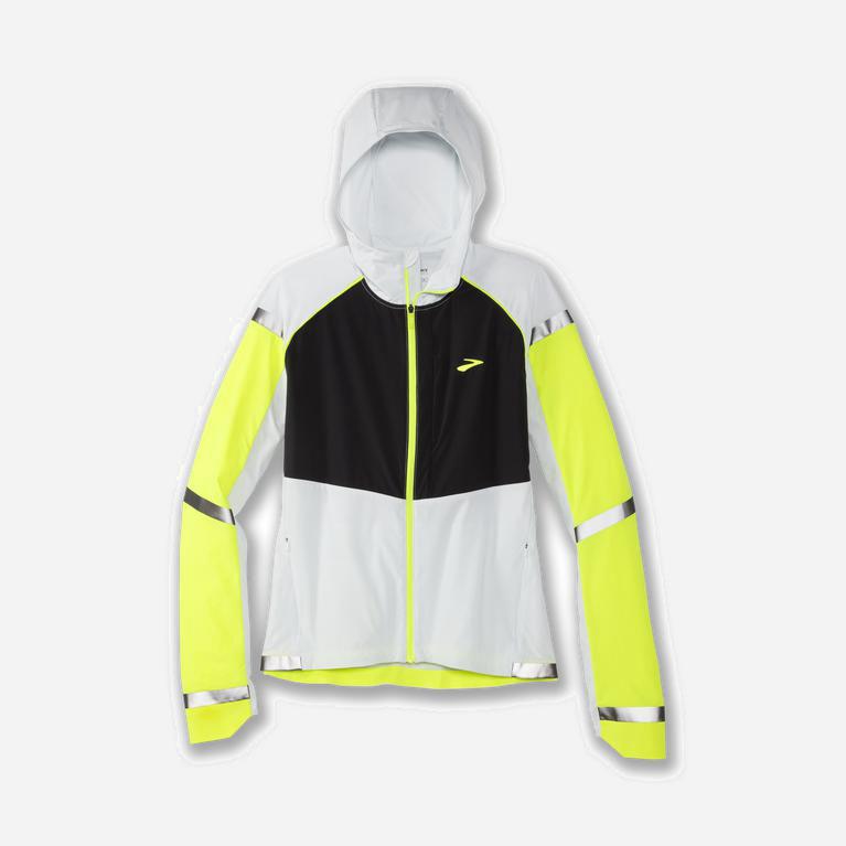 Brooks Carbonite Womens Running Jackets - Icy Grey/Black/NIghtlife/GreenYellow - Philippines (417826